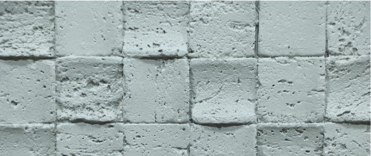 Cubo Rock flexible clay cladding — tumbled setts, four tones
